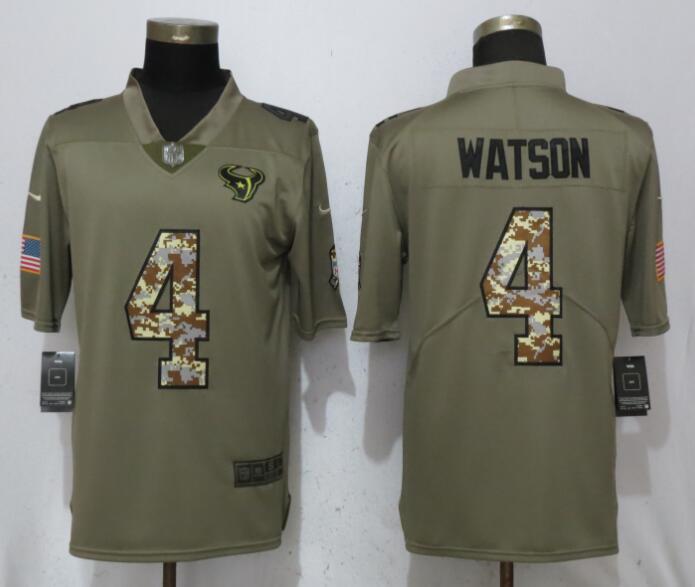Men Houston Texans #4 Watson Olive Camo Carson Salute to Service Nike Limited NFL Jerseys->new york yankees->MLB Jersey